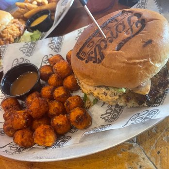 Ford's Garage - Veggie Burger, Sweet Potato Tots - Burgers Near Me - Brandon, Florida Ford's Garage - Veggie Burger, Sweet Potato Tots - Burgers Near Me - Brandon, Florida