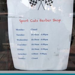 Sports Cut Barber Shop - Business hours