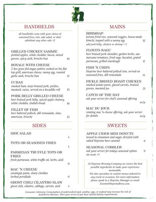 Menu photo 7 Hopvine Brewing Company Aurora, IL