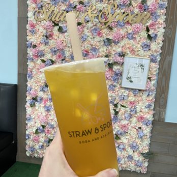 Straw & Spoon - Mango iced tea w/lychee jelly - Bubble Tea Near Me - Redondo Beach, California Straw & Spoon - Mango iced tea w/lychee jelly - Bubble Tea Near Me - Redondo Beach, California