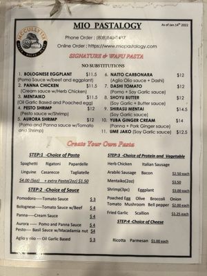 Menu photo 6 Mio Pastalogy Honolulu, HI Menu photo 6 Mio Pastalogy Honolulu, HI