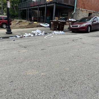 HangOverEasy - Trash and glass all over the street outside! - Breakfast & Brunch Near Me - Cincinnati, Ohio