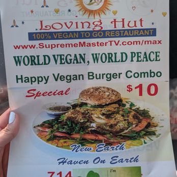 Loving Hut - I saw someone else order their vegan burger combo and immediately got FOMO - Vegan Near Me - Orange, California