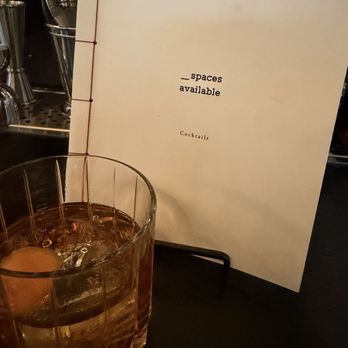 Spaces Available - Vieux Carre and front of the hand bound menu. - Cocktail Bars Near Me - Seattle, Washington Spaces Available - Vieux Carre and front of the hand bound menu. - Cocktail Bars Near Me - Seattle, Washington
