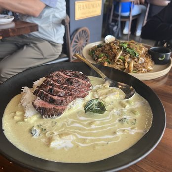 Hanuman Thai Eatery - Sweet green curry with steak and veggie pad see ew! - Thai Near Me - Costa Mesa, California Hanuman Thai Eatery - Sweet green curry with steak and veggie pad see ew! - Thai Near Me - Costa Mesa, California