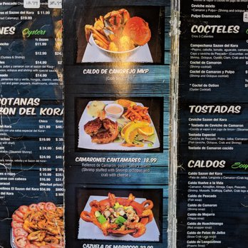 Mariscos El Sazón del Kora - Menu (5 of 11). Specials (3 of 3). - Seafood Near Me - Doraville, Georgia Mariscos El Sazón del Kora - Menu (5 of 11). Specials (3 of 3). - Seafood Near Me - Doraville, Georgia