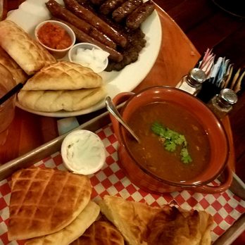 Balkan Cafe & Grill - Mixed plate and gulos. So good - Modern European Near Me - Austin, Texas