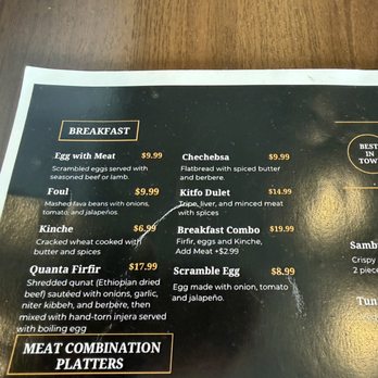 Harar - Menu - Ethiopian Near Me - Houston, Texas