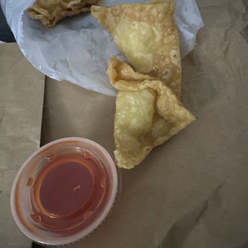 Jun’s Kitchen - How is this Fried??? What kind of tiny sauce container is this for $8 omg. - Chinese Near Me - Jacksonville, Florida