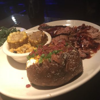 Bobby Q - Biltmore - 2 meats. Pulled pork brisket. Baked potato and corn - Barbeque Near Me - Phoenix, Arizona