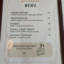 Dessert Menu Dessert Menu