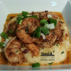 Countdown Catering & Events - Cajun Shrimp over Cheesy Poblano Grits