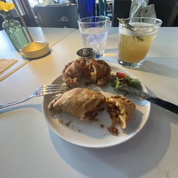 Ambue Restaurant - Beef + Ham&Cheese Empanadas, Lychee flavored Maté Iced Tea - Latin American Near Me - Los Angeles, California Ambue Restaurant - Beef + Ham&Cheese Empanadas, Lychee flavored Maté Iced Tea - Latin American Near Me - Los Angeles, California