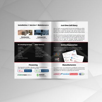 Bloq Marketing - The inside spread of this brochure was to offer more information to the client who had a recent HVAC installation. - Marketing Near Me - Downey, California Bloq Marketing - The inside spread of this brochure was to offer more information to the client who had a recent HVAC installation. - Marketing Near Me - Downey, California