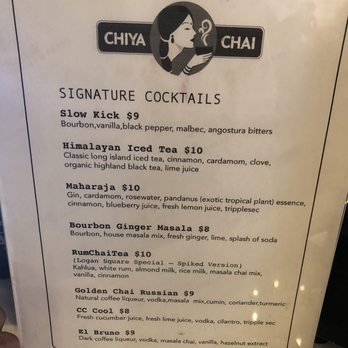 Chiya Chai Cafe - Signature Cocktail Menu - Coffee & Tea Near Me - Chicago, Illinois