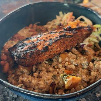 Firewater Kitchen + Bar - Soul bowl with blackened salmon - Salad Near Me - Oakland, Maryland