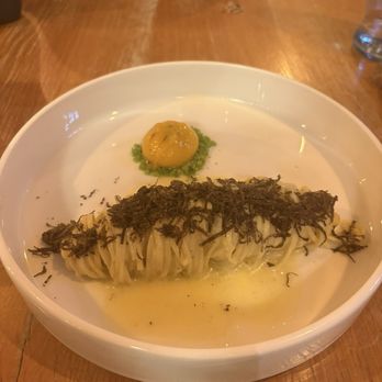 Grand Cru Restaurant & Bar - Homemade tajarin pasta, truffled egg yolk, black truffle - Czech Near Me - Prague, Puerto Rico