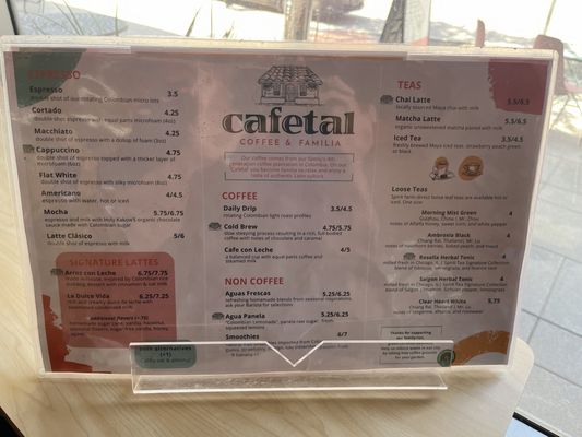 Menu photo 1 Cafetal Coffee Tempe, AZ Menu photo 1 Cafetal Coffee Tempe, AZ