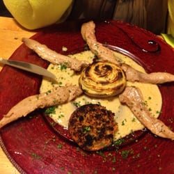 Aux Délices des Elfes - Assiette magret de canard avec mousse de pomme de terre et tomate provençale. Bon.