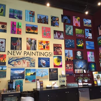 Pinot's Palette - The many painting that were done there - Art Classes Near Me - Stamford, Connecticut