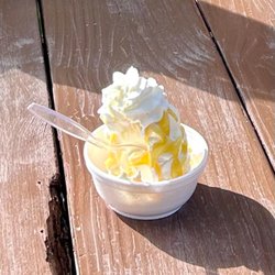 Swirly Top - Custard with butterscotch topping