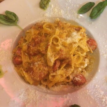 Fratelli La Bufala - Pasta with red sauce and garnished with pesto sauce- cherry tomatoes - Pizza Near Me - Rome, RM