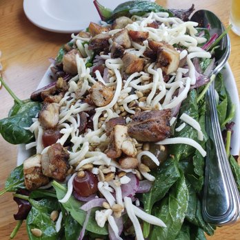 Pies & Pints - Spinach salad with thigh meat that we picked off after the pic - Pizza Near Me - Carmel, Indiana
