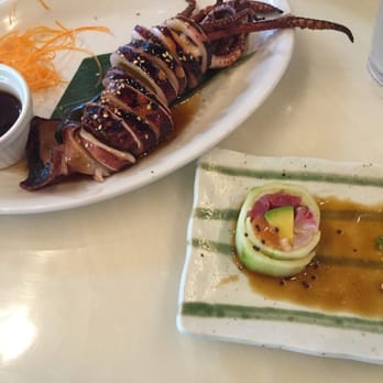 Ushio Sushi - Yakitori calamari and what's left of my rainbow su - Sushi Bars Near Me - Davie, Florida Ushio Sushi - Yakitori calamari and what's left of my rainbow su - Sushi Bars Near Me - Davie, Florida