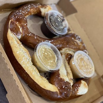 Hershey's Chocolate World - Epic Pretzel with chocolate, cheese, and mustard dippers. - Kids Activities Near Me - Hershey, Pennsylvania Hershey's Chocolate World - Epic Pretzel with chocolate, cheese, and mustard dippers. - Kids Activities Near Me - Hershey, Pennsylvania