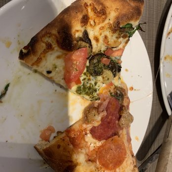 Picazzo's - Meaty meat pizza slice and the Funghi Florentine - Gluten-Free Near Me - Gilbert, Arizona Picazzo's - Meaty meat pizza slice and the Funghi Florentine - Gluten-Free Near Me - Gilbert, Arizona