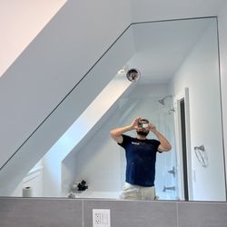 Victor's Glass - Mirror Install with Cutout - Single panel on tub