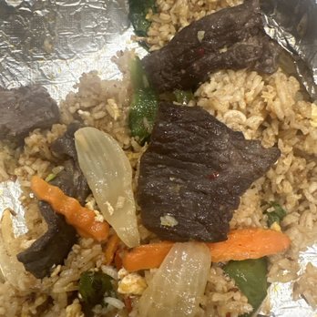 Siam Sushi & Thai - Beef over cooked , big chunks not finely sliced Onions pieces use to be finely sliced Spicy Basil Fried Rice - Thai Near Me - Middleburg, Florida Siam Sushi & Thai - Beef over cooked , big chunks not finely sliced Onions pieces use to be finely sliced Spicy Basil Fried Rice - Thai Near Me - Middleburg, Florida