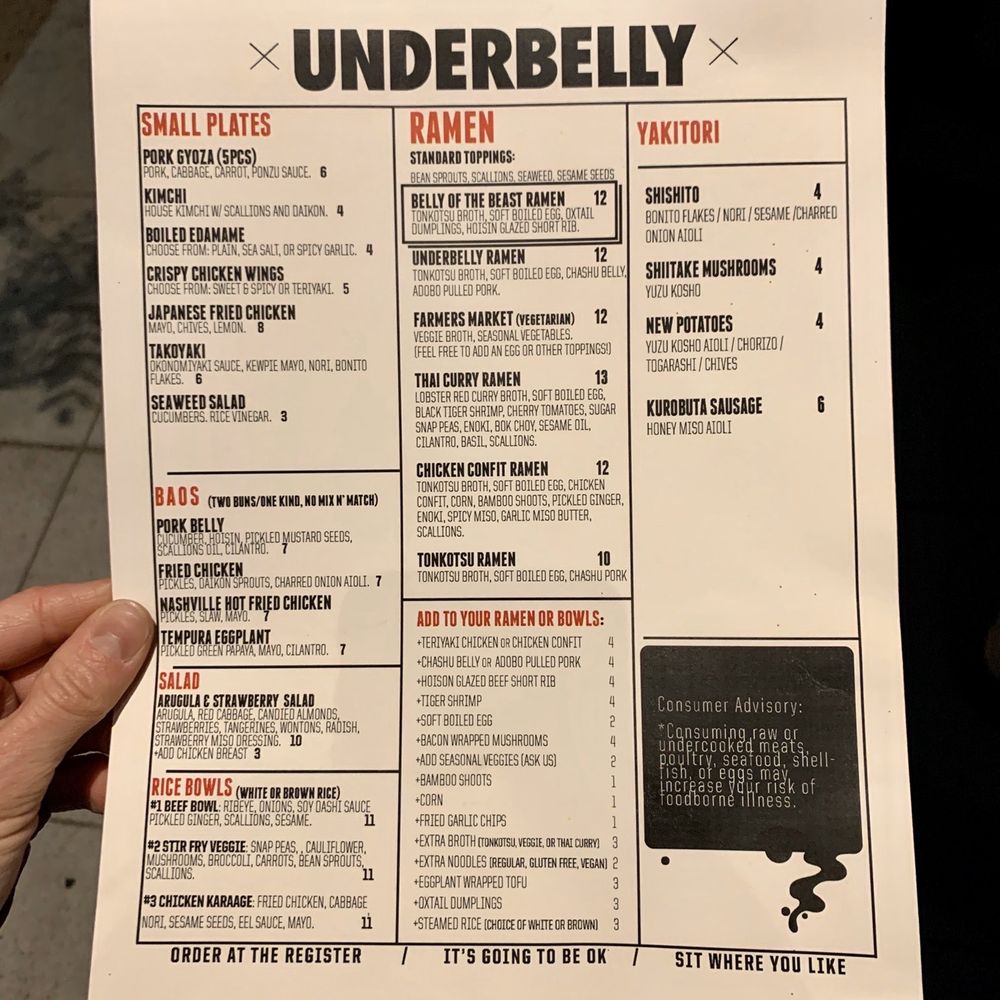 Underbelly - Menu 2/2020 - Ramen Near Me - San Diego, California Underbelly - Menu 2/2020 - Ramen Near Me - San Diego, California