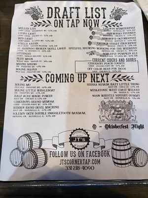 Menu photo 4 JT's Corner Tap & Eatery Carol Stream, IL