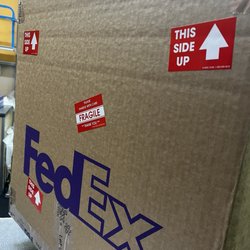 A well-labeled fragile box.