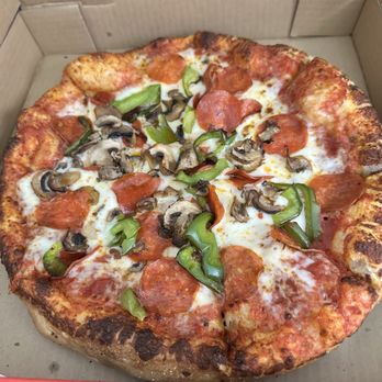 Pizza Pirates - Medium pepperoni, mushroom and bell pepper - 10/10!! They have the best dough - Pizza Near Me - Riverside, California Pizza Pirates - Medium pepperoni, mushroom and bell pepper - 10/10!! They have the best dough - Pizza Near Me - Riverside, California