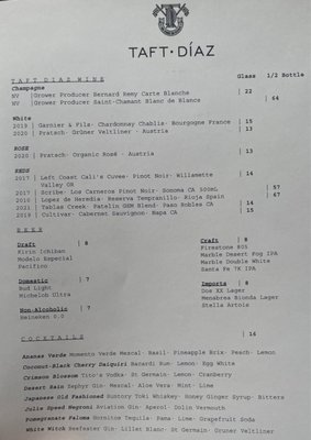 Menu photo 5 Taft Díaz El Paso, TX