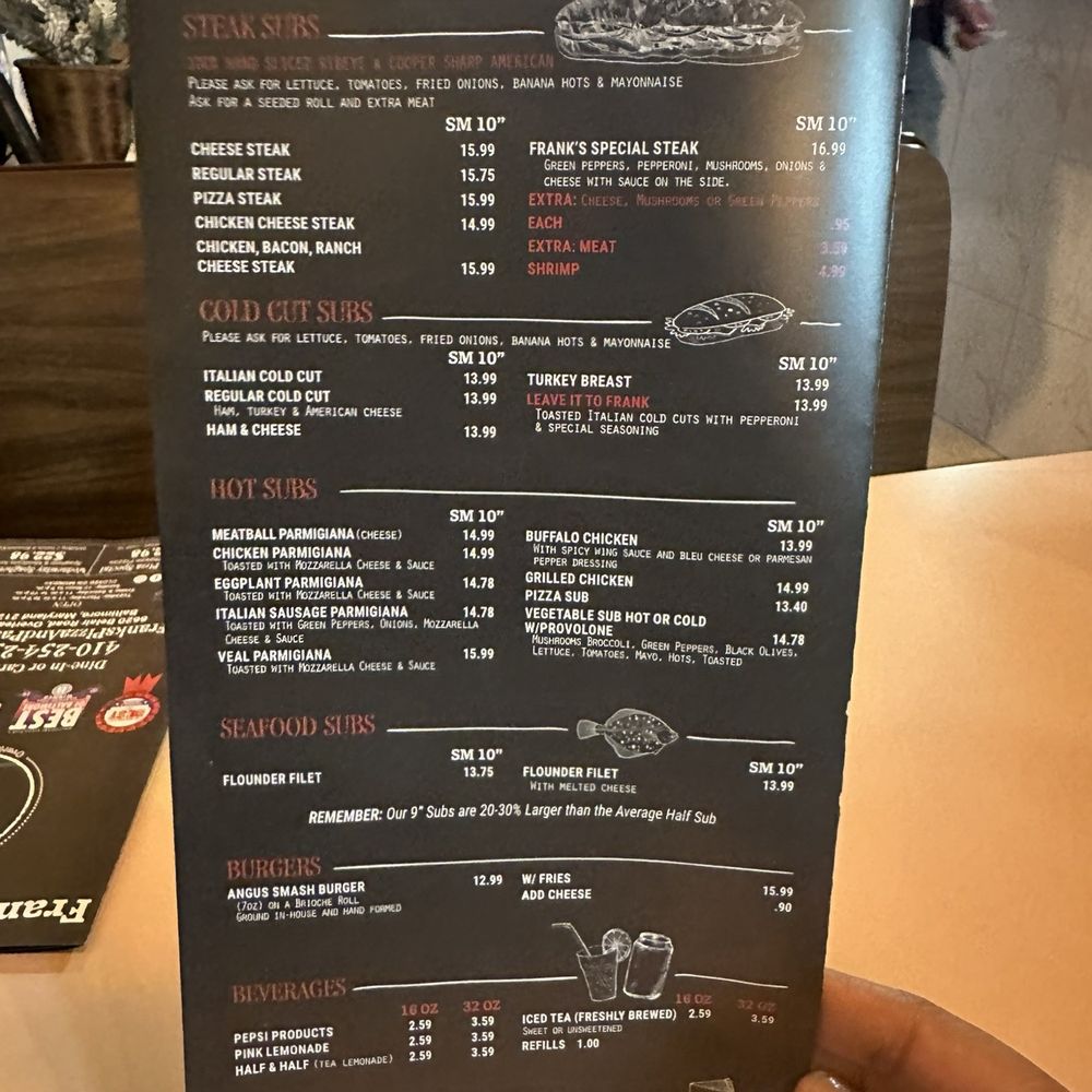Frank's Pizza & Pasta - Menu - Pizza Near Me - Baltimore, Maryland Frank's Pizza & Pasta - Menu - Pizza Near Me - Baltimore, Maryland