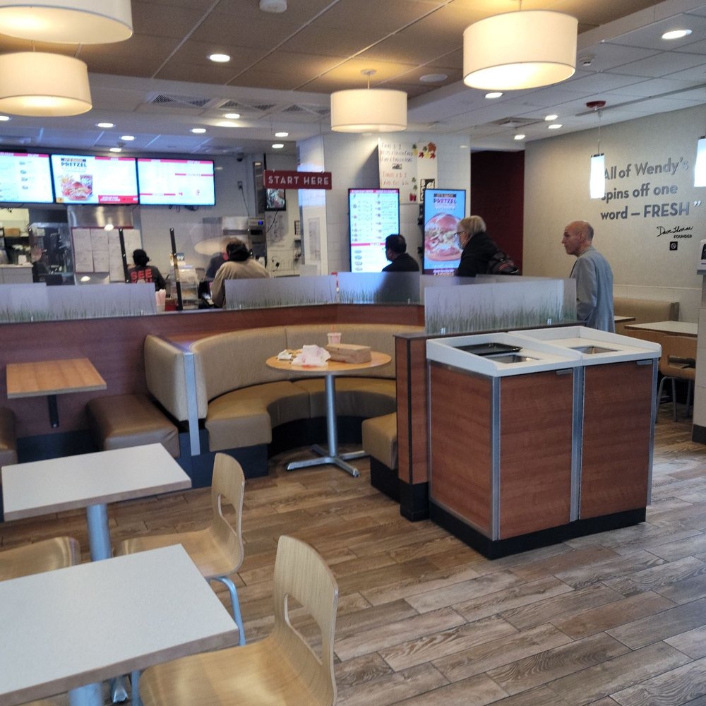 the inside of a fast food restaurant the inside of a fast food restaurant