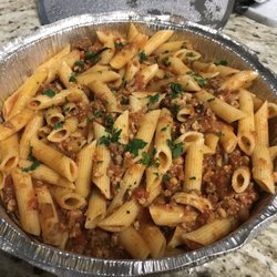 Talk Of The Town Italian Restaurant - Penne Bolognese to go - very good and a generous portion!
