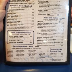Seagull's Grill - Menu as of 10-14-22
