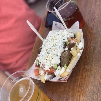 Improper City - "It's Greek to me fries" at the "It's Greek To Me" truck. (Gyro meat optional) - Food Trucks Near Me - Denver, Colorado Improper City - "It's Greek to me fries" at the "It's Greek To Me" truck. (Gyro meat optional) - Food Trucks Near Me - Denver, Colorado
