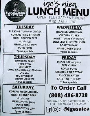Menu photo 8 Ige's Halawa Aiea, HI