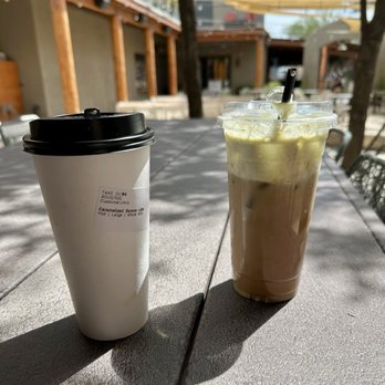 Social Bean Cafe - Hot latte and iced latte with cream top - Cafes Near Me - Tempe, Arizona