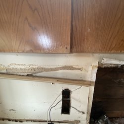 Visual water damage on the wood swelling that lead to mold and active termites