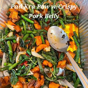 Real Thai Mile High - Pad Kra Prow Crispy Pork Belly - Thai Near Me - Aurora, Colorado Real Thai Mile High - Pad Kra Prow Crispy Pork Belly - Thai Near Me - Aurora, Colorado