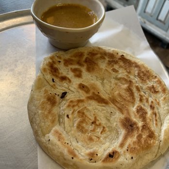 Borneo Eatery - 1 Piece Roti Prata Texture very similar to scallion pancakes you would find in Chinese restaurants - Indonesian Near Me - Alhambra, California