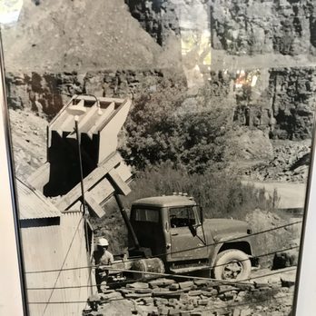 Quarry Cafe - an old photo of a man loading a dump truck - Coffee & Tea Near Me - Scarborough, Ontario