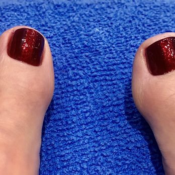 Wonder Nails - Blood red w glitter stripes. - Nail Salons Near Me - Los Angeles, California Wonder Nails - Blood red w glitter stripes. - Nail Salons Near Me - Los Angeles, California