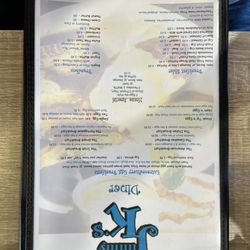 Front of menu